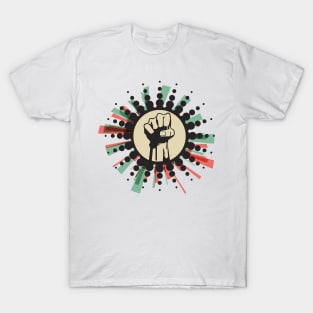 ☻ RETRO Fist Power ☻ retro color pallete / retro style sticker ✔ T-Shirt